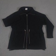 Varley Jacket Womens Medium Black Palen Longline Zip Through DoubleSoft Sweat