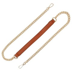 Brown 4.7 Inch Brown Chain Gold Leather 120cm Brown Chain Gold Leather 120cm