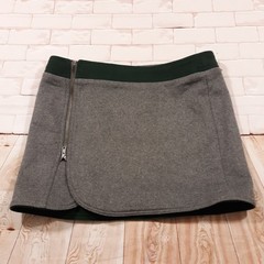 Purnell Wool Blend Zip-Up A-Line Mini Skirt Womens Size 8 Waist 34 Gray