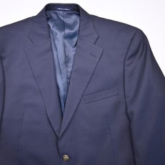 Austin Reed 44S Navy Blue 100% Wool Gold Button Mens Blazer Jacket Sport Coat