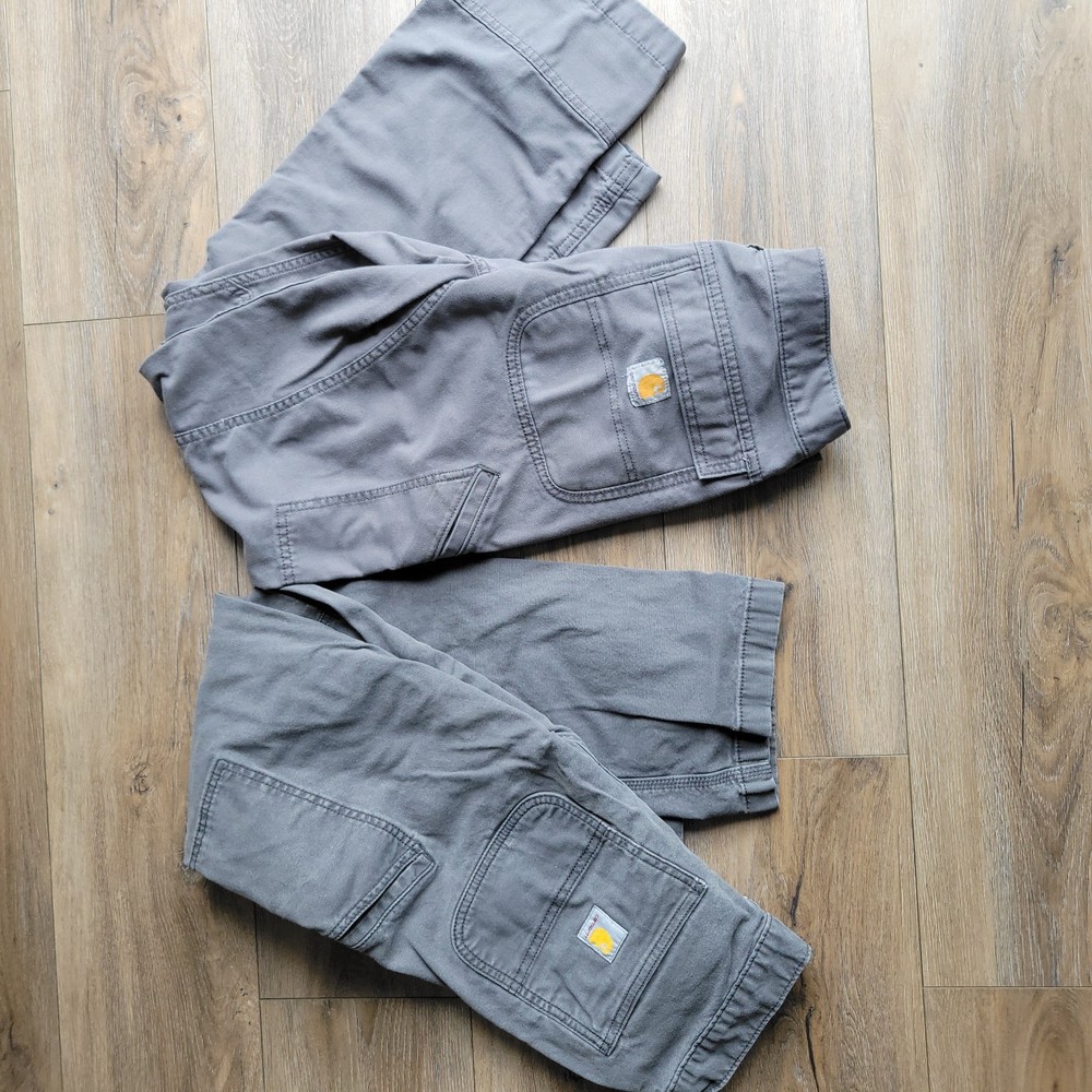boundle of 2 B11 Relaxed Fit Gray Cotton Canvas Cargo Work Pants Mens 30
