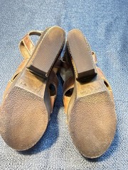 Sbicca Women’s Brown Leather Strappy Wedge Sandals Hook & Loop Closure 8