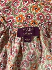 J.CREW Liberty Fabric Floral 100% Cotton Scoop Neck Tie-Strap Cami, Size L