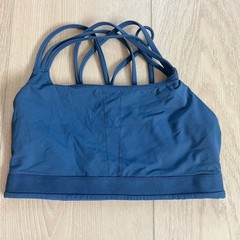 Athleta Sports Bra Size Small Navy Blue Moderate Support Strappy Back Running