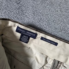 Daniel Cremieux Mens 36×29 Normandy Pleated Trousers Brown Fine Italian Fabric
