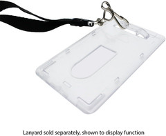 3 Pack – Slim Heavy Duty Badge Holders – Hard Plastic Clear Polycarbonate (Holds