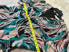 Adelyn Rae Jungle Printed Flutter Sleeve V-Neck Chiffon Mini Dress Muti Size L