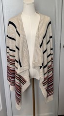 Pink Rose Open Front Pointed Handkerchief Cardigan Size Medium