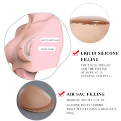 IMI 9th Flocking Silicone Breast Form Boobs B-K Cup Breastplate for Crossdresser