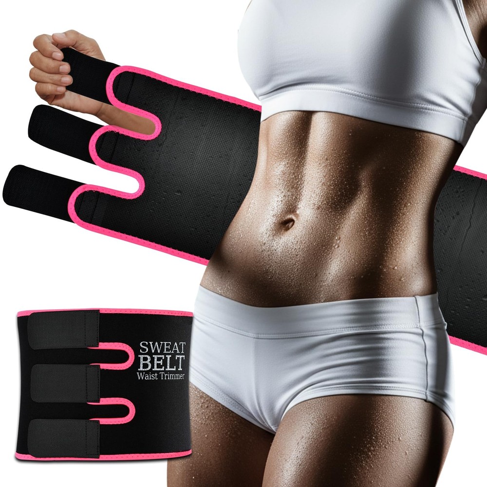 NEWCOO Sweat Waist Trainer For Women Men Waist Trimmer Sweat Belt Band Stomac…