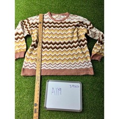 Adora Chevron Pattern Knit Sweater Large