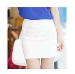 ON SALE!! Basic Mid Waist Pencil Bodycon Mini Skirt Pleated Stretch Office Dress
