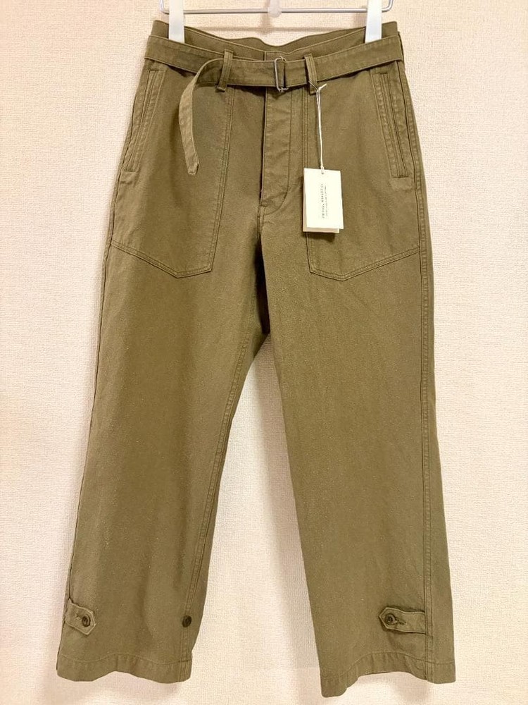PHIGVEL Cyclist Trousers Size 1 French Olive Cotton Silk Blend