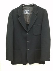 BURBERRYS Wool Cashmere Blend Coat Black LY Used