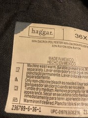 36×29 Haggar Men’s dress pants 68% Polyester/32%rayon Blue, Adjustable Waist