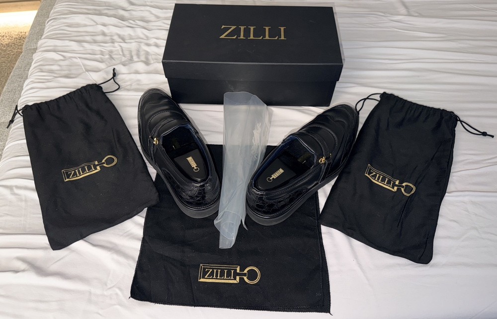 Zilli Calf Crocodile Monk Strap Loafer with Cashmere Lining 12 (Eu 45) Shoes $5k