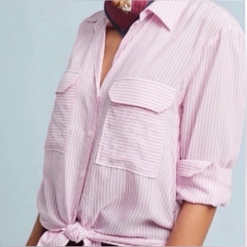 💗 Maeve by Anthropologie Striped Button-Down – Size S ✨