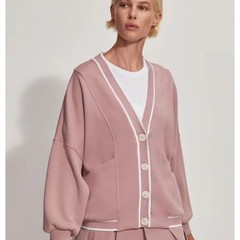 Varley DoubleSoft Decker Off Court Cardigan Preppy Size Small