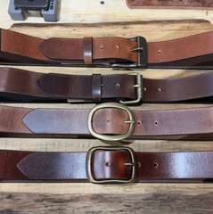 Men’s Full Grain Buffalo Leather Belt – Handmade USA, Casual Work, 1.5″ Wide