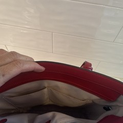 Kate Spade New York Red Large Tote Shoulder Strap Open Top Lined Tassel