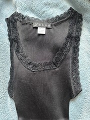 Women’s Knit 100% Silk Camisole Top Tank Lace Scoop Neck one size washable NWT