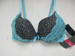 Black Fuchsia Style# 31641502 Women’s Contour Bra Black/Aqua Size 34B New !!!