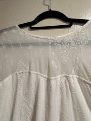 Torrid White Sheer Chiffon Ruffle Bell Long Sleeve Round Neck Blouse Size 0X