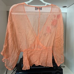 Vintage Silk Flare Sleeve Blouse