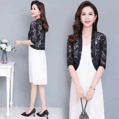 Women Floral Lace Cardigan Jacket Shrug Capelet Crop Bolero Top Half Sleeve