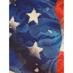 American Flag Rhinestone Lace T-Shirt XL 16-18 Patriotic USA Stars Stripes
