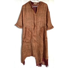 JADE & CLOUD Avant Garde Lagenlook Silk Jute Blend Dress S