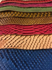 SHIPS FOLDED SNAKE SKIN SCALE 3D Texture Faux Leather Upholstery Vinyl Fabric