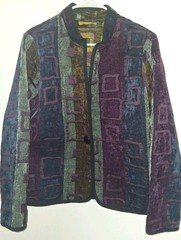Trimdin Reversible Tapestry Jacket Sz Large Symphony Jewel Artisan Purple Green