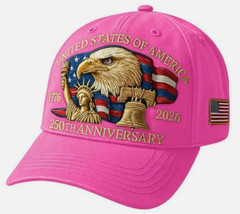 USA 250th Anniversary Patriotic Baseball Cap Adjustable Men Bald Eagle Liberty