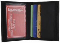Mens Slim Bifold Black Leather Credit Card Holder Style ID Mini Wallet Thin New