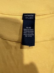Rafaella Studio Women’s XL Yellow Solid Scoop Neck Short Sleeve Cotton T-Shirt