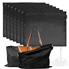7 Pack Dust Bags for Handbags Storage Silk Cloth Bag With 19.6 × 15.7 in Black