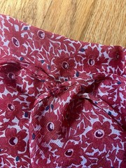 Separa by New York City Petit Co Red/White Floral Tie-Front Long Sleeve Blouse