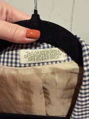 Orvis Men’s Sport Coat Navy Gingham Cotton Blend 40R