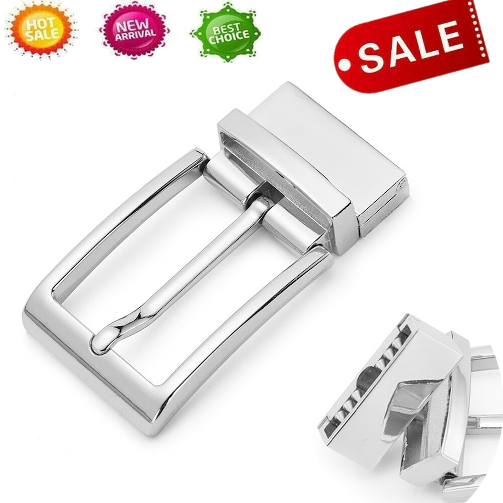 Reversible Belt Buckle Replacement Pin Buckle Rectangular Silver US