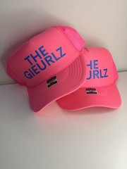 Becky Robinson “THE GIEURLZ” Matching Trucker Hats Neon Pink Best Friends Set 2