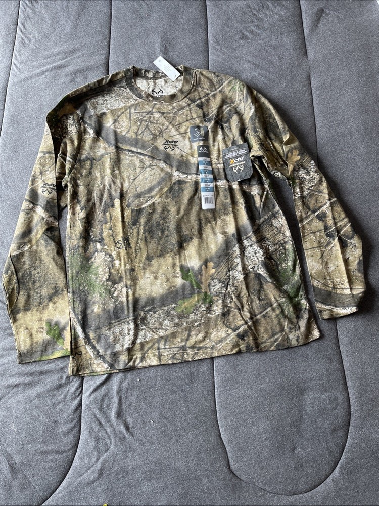 REALTREE APX SCENT CONTROL HUNTING CAMO LONG SLEEVE MEN’S T-SHIRT (SIZE – M)