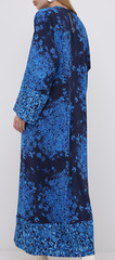 VALENTINO GARAVANI SILK Caftan Maxi Dress Delft Floral Print Kleid Maxikleid M