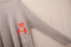 Women Camel Hairy Angora Rabbit Hair Knitted O-Neck Loose Sweater Jumper Pull