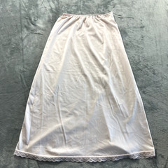 Warners Half Slip M Pink Silky Lace Trim Vintage Modesty Lingerie 30.5 Inches