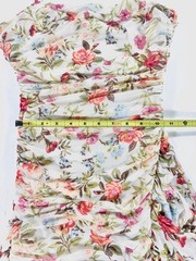 City Studio Floral Mesh Ruched Bodycon Mini Dress Size 3/4