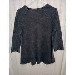Jess & Jane “Together” Mineral Washed Cotton Knit Tunic Dragonfly Art to Wear