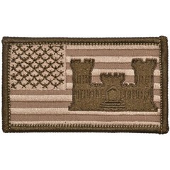 Superimposed Army Engineer Castle – 2×3.5 Military/ Patch Hook Backing