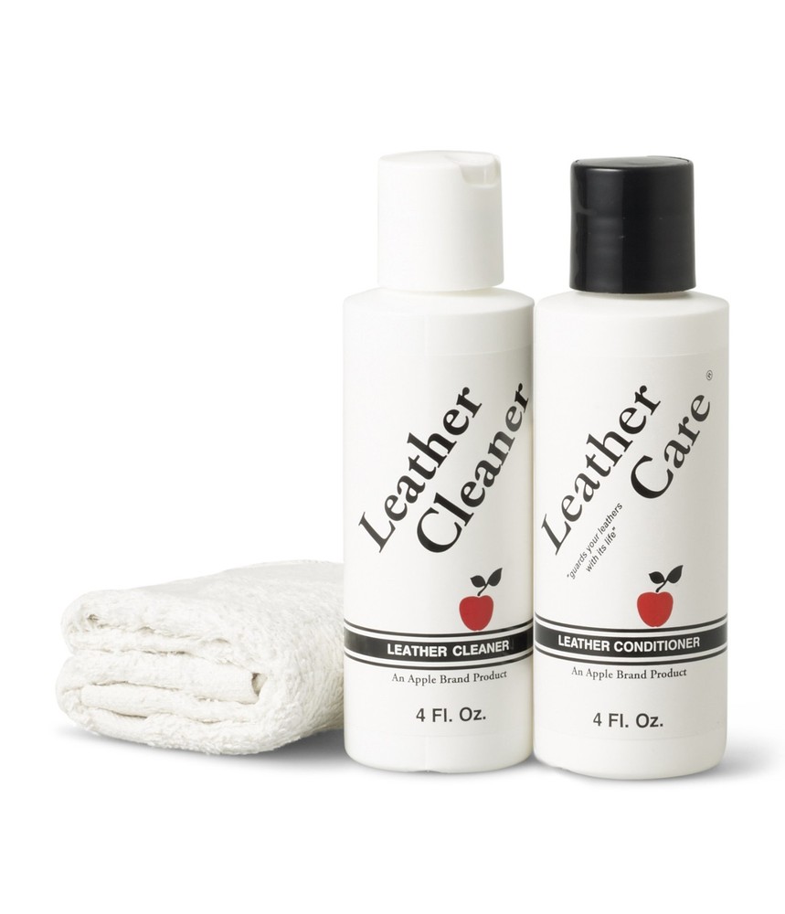 Apple Brand Leather Care Kit 4 oz Cleaner & 4 oz Conditioner + Cleaning Cloth
