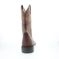 Justin Boots Conroe Smooth Ostrich Square Toe Mens Brown Wide Western Boots